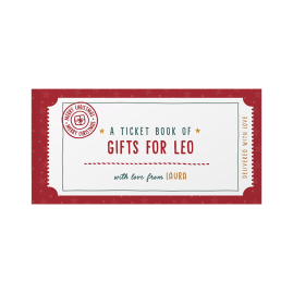 Personalised Book Of Christmas Tickets Red design by FROM YOU TO ME