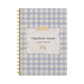 Personalised Diary And Combined Notebook, Gingham Linen Design