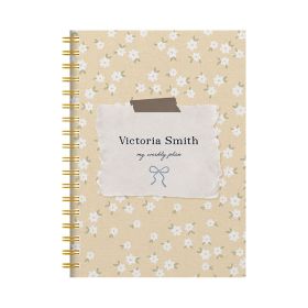 Personalised Diary And Combined Notebook, Floral Linen Design