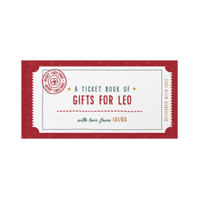 Personalised Book Of Christmas Tickets Red design by FROM YOU TO ME