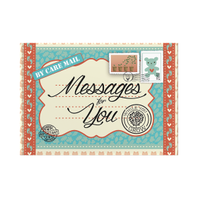 Messages While you grow hardback book with inbound envelopes and notepaper cover stack